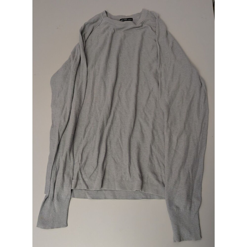 James Perse MGQ3846 Gray Cotton Linen Crewneck Sweater Knit Pullover Mens Size 1